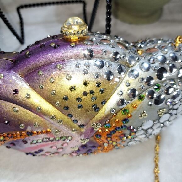 NWT Swarovski Crystal Blingy Clam Shell Bag - Picture 9 of 17